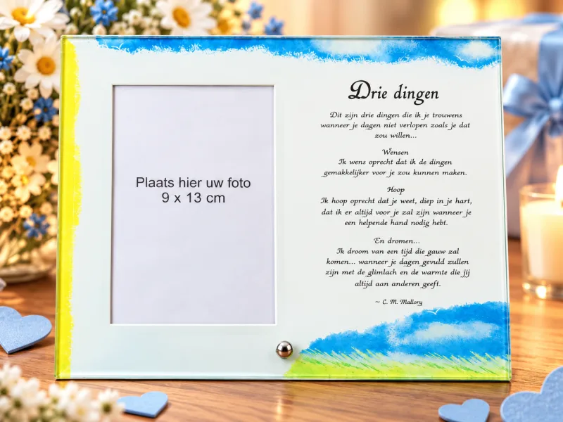 Inspirerende fotolijst met Tekst – “Drie Dingen” - foto 1
