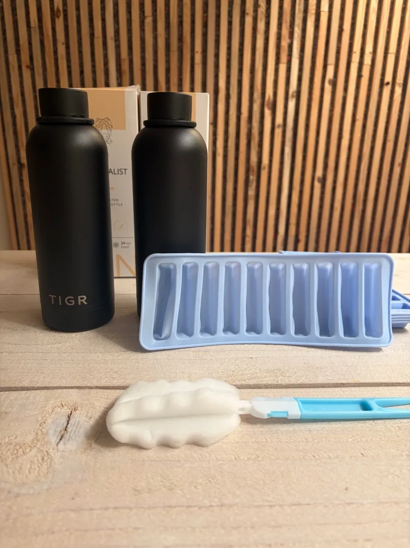 2x RVS thermosflessen Mat Zwart + accessoires - foto 2
