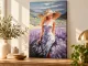 Canvas schilderij - 120x60cm - Vrouw Lavendel - miniatuur 5