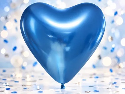 Wefiesta Ballonnenset Hart 30 Cm Chroom/blauw 100-delig