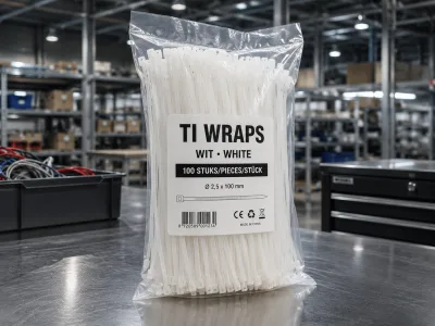 TYRAPS - TIE WRAPS - KABELBINDERS 300×4,8 MM – TRANSPARANT 100 STUKS