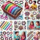 Loombandjes gestreept – Kleurenmix – 1.200 elastiekjes – Met 2 weefhaken & S-clips - miniatuur 3