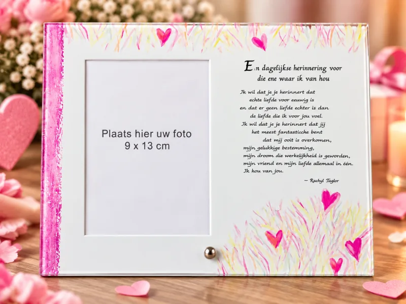 Romantische Fotolijst met Liefdestekst - Origineel Cadeau - photo 1