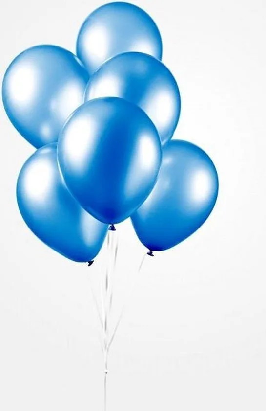 25 blauwe metallic ballonnen. - foto 3
