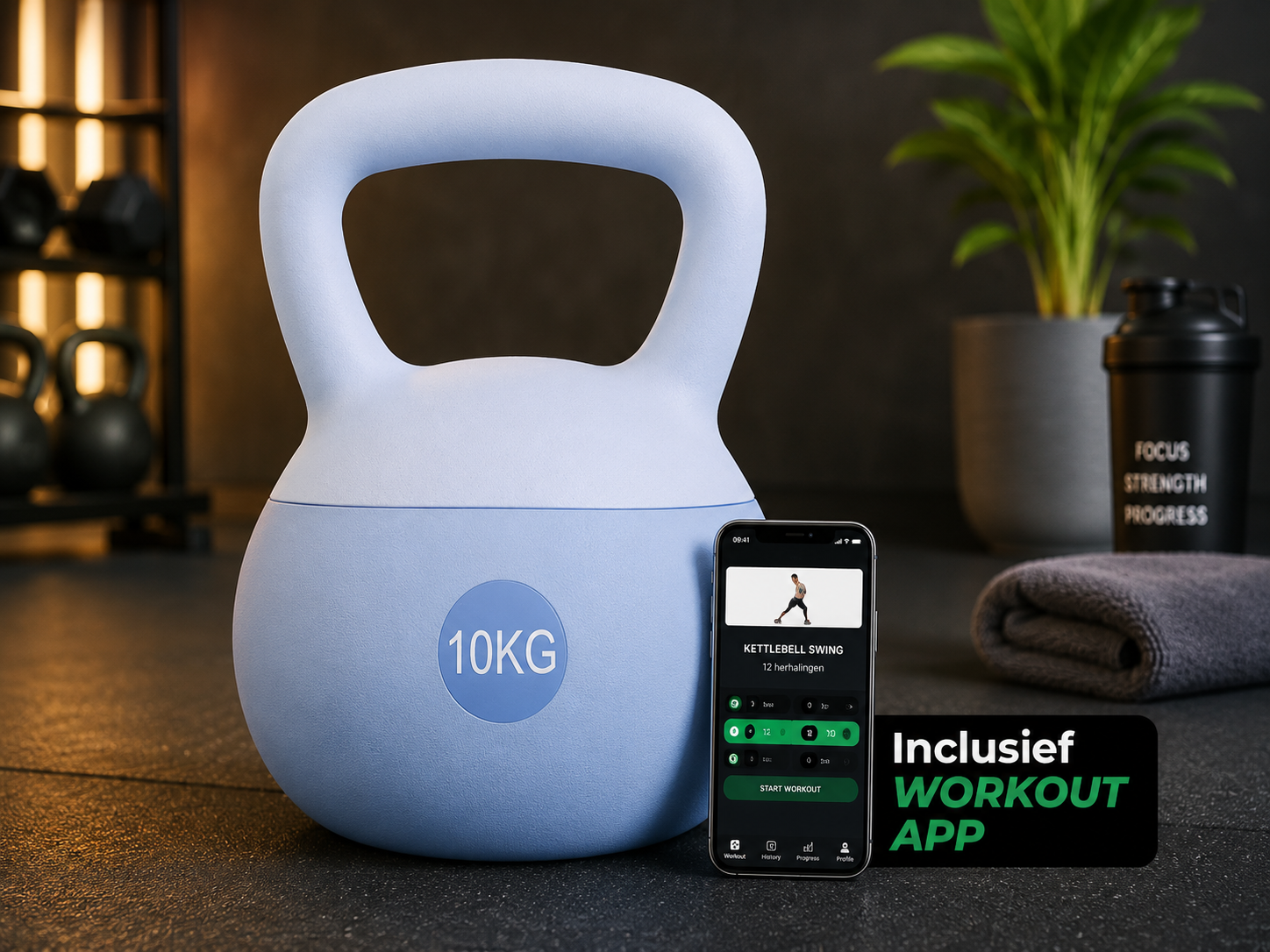Kettlebel Blauw 10 kg
